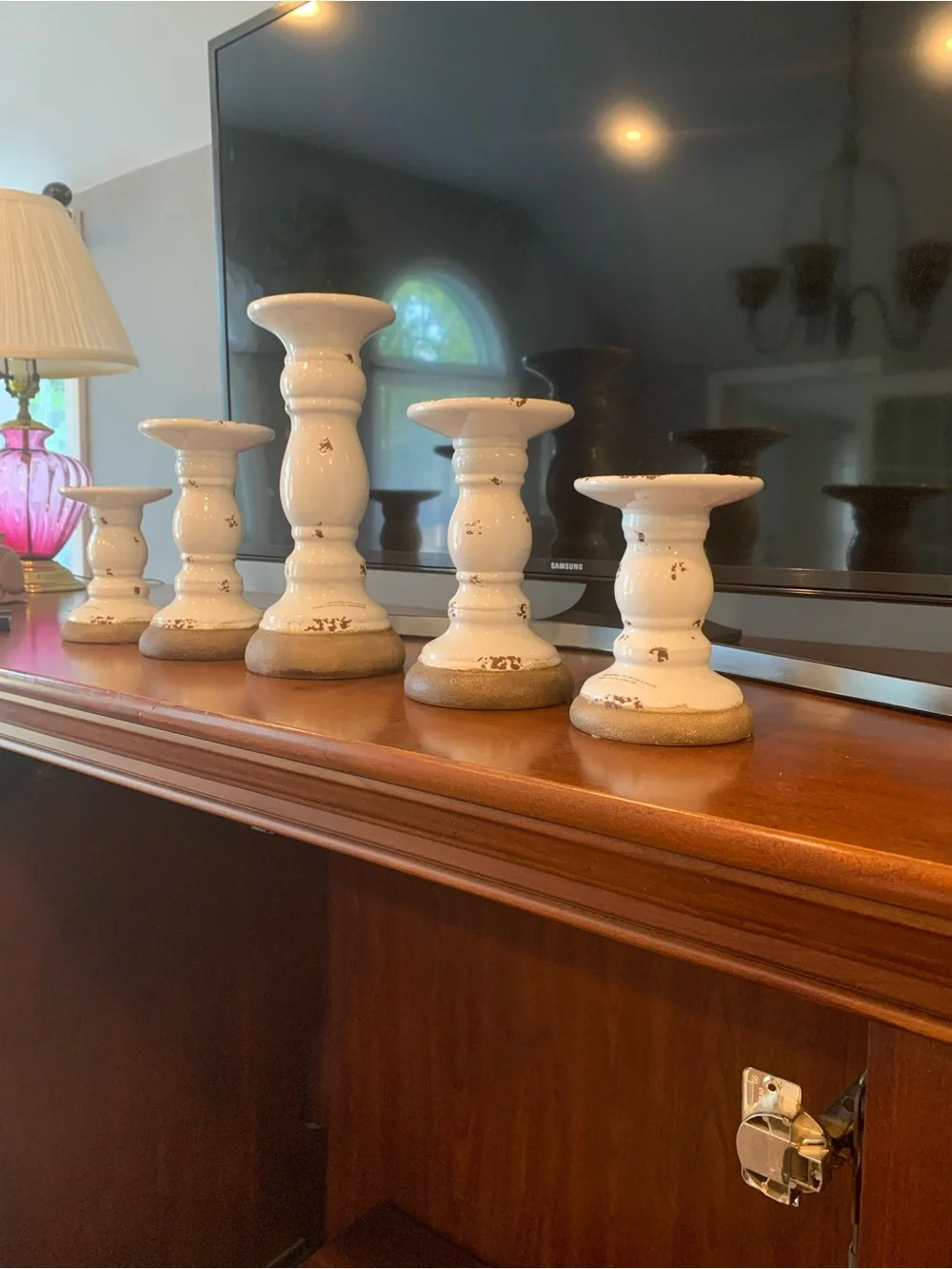 Farm House Pillar candle Set 5 peices
